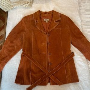 Wilson’s Leather Maxima Belted Suede Jacket - Burnt Orange